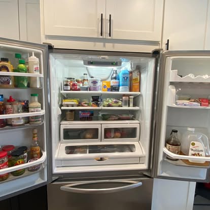 Organized, wiped-down fridge interior
