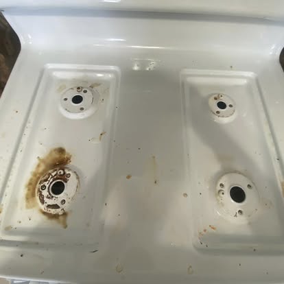 Stove top before cleaning