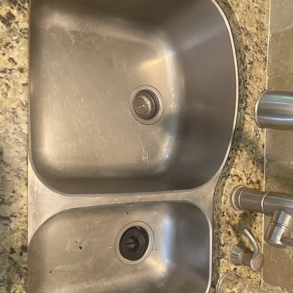 Polished stainless steel sink